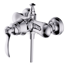 Robinet mitigeur de douche en laiton apparent Chrome poli